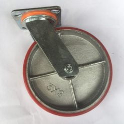 Bánh xe đẩy hàng chịu lực PU Gang 200*50mm càng thép