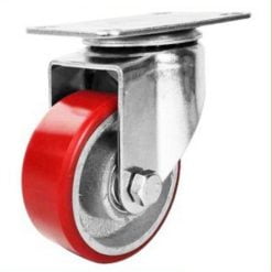 Alternative view of Bánh xe đẩy hàng chịu lực PU Gang 130*50mm càng thép