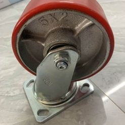 Alternative view of Bánh xe đẩy hàng chịu lực PU Gang 150*50mm càng thép