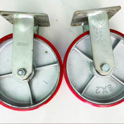 Bánh xe đẩy hàng chịu lực PU Gang 200*50mm càng thép