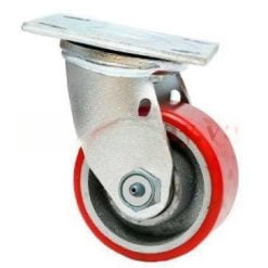 Bánh xe đẩy hàng chịu lực PU Gang 100*50mm càng thép