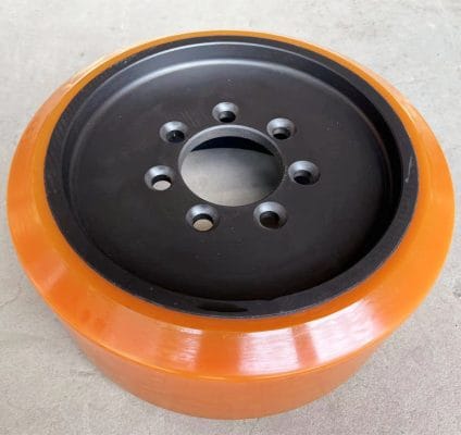 Bánh xe nâng điện 330x135 - Bánh lái PU