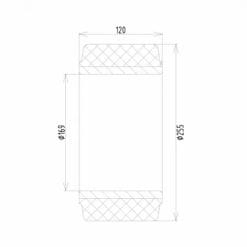 Bánh xe nâng điện 255x120x169 - Bánh tải PU