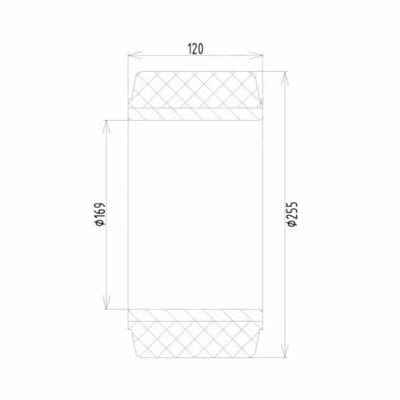 Bánh xe nâng điện 255x120x169 - Bánh tải PU