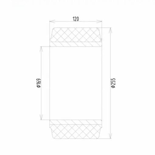 Bánh xe nâng điện 255x120x169 - Bánh tải PU