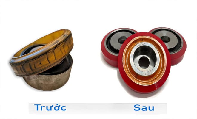 Bọc bánh xe PU - bọc bánh xe nâng điện, con lăn băng tải PU