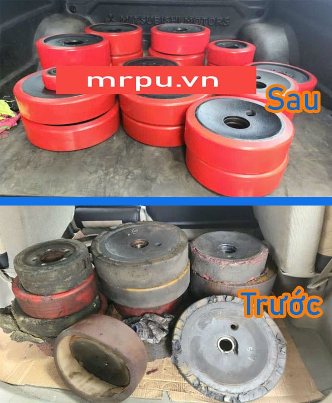 Bọc bánh xe PU - bọc bánh xe nâng điện, con lăn băng tải PU