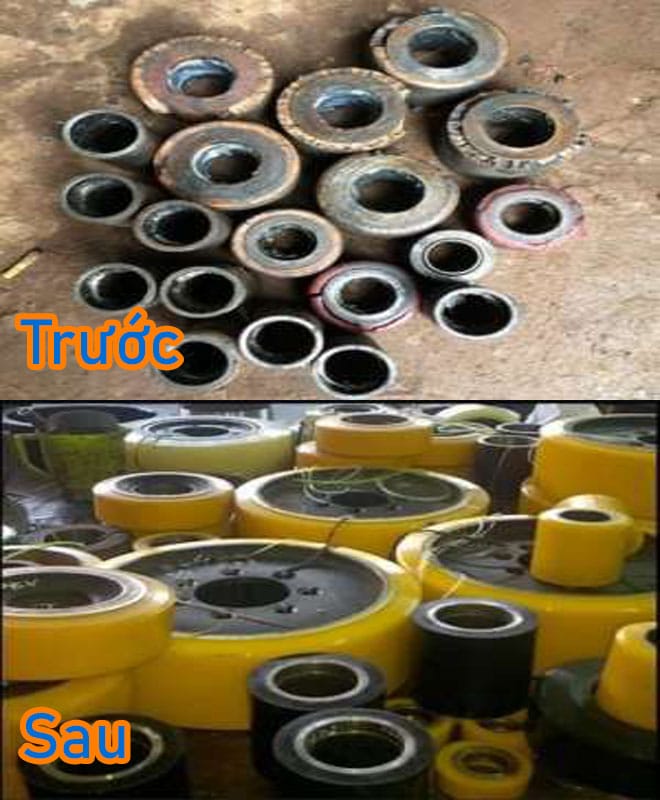 Bọc bánh xe PU - bọc bánh xe nâng điện, con lăn băng tải PU