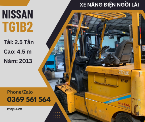 Xe Nâng điện Ngồi Lái 2.5 Tấn Nissan Tg1b2l25