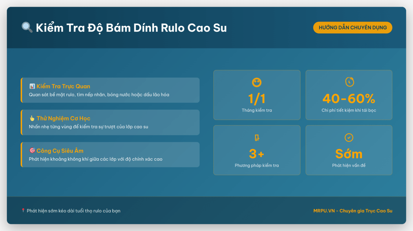 Hướng dẫn kiểm tra độ bám dính giữa lớp cao su và lõi kim loại của rulo bọc cao su