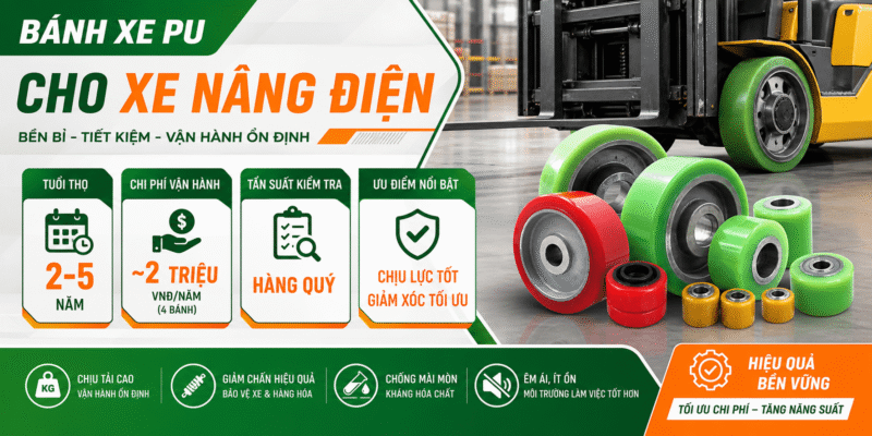 Bánh PU cho xe nâng điện: tần suất thay thế và chi phí vận hành