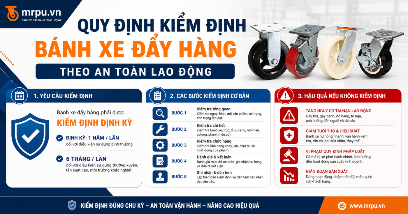 Hỏi đáp: Bánh xe đẩy hàng loại to có cần kiểm định tải trọng định kỳ theo quy định an toàn lao động không? 1 Hỏi đáp: Bánh xe đẩy hàng loại to có cần kiểm định tải trọng định kỳ theo quy định an toàn lao động không?