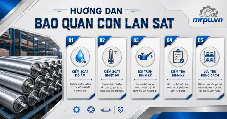 Hướng dẫn bảo quản con lăn sắt trong kho dự phòng để tránh gỉ sét và biến dạng trước khi sử dụng
