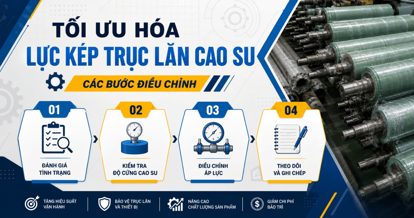 Tối ưu hóa lực kẹp của trục lăn cao su để giảm lỗi sản phẩm trên dây chuyền in