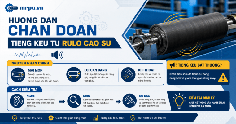 Vì sao trục rulo cao su bị phát ra tiếng kêu bất thường và cách chẩn đoán từ xa?