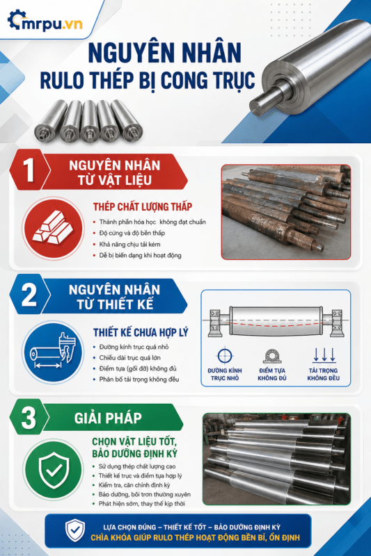 Rulo thép bị cong trục sau thời gian vận hành tải lớn: Nguyên nhân từ vật liệu hay từ thiết kế? 1 Rulo thép bị cong trục sau thời gian vận hành tải lớn: Nguyên nhân từ vật liệu hay từ thiết kế?
