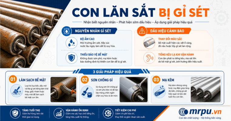 Con lăn sắt bị gỉ sét sau mùa mưa: Nguyên nhân thực sự và giải pháp xử lý bề mặt bền lâu