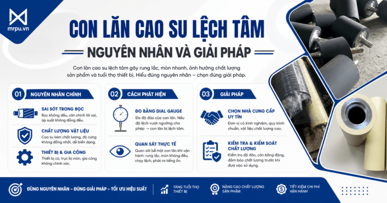 Hỏi đáp kỹ thuật: Con lan cao su bị lệch tâm sau bọc mới – Nguyên nhân từ đâu và ai chịu trách nhiệm?