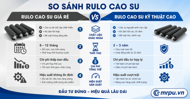 Hỏi đáp: Trục lô cao su giá rẻ và trục lô cao su kỹ thuật cao khác nhau ở điểm nào?