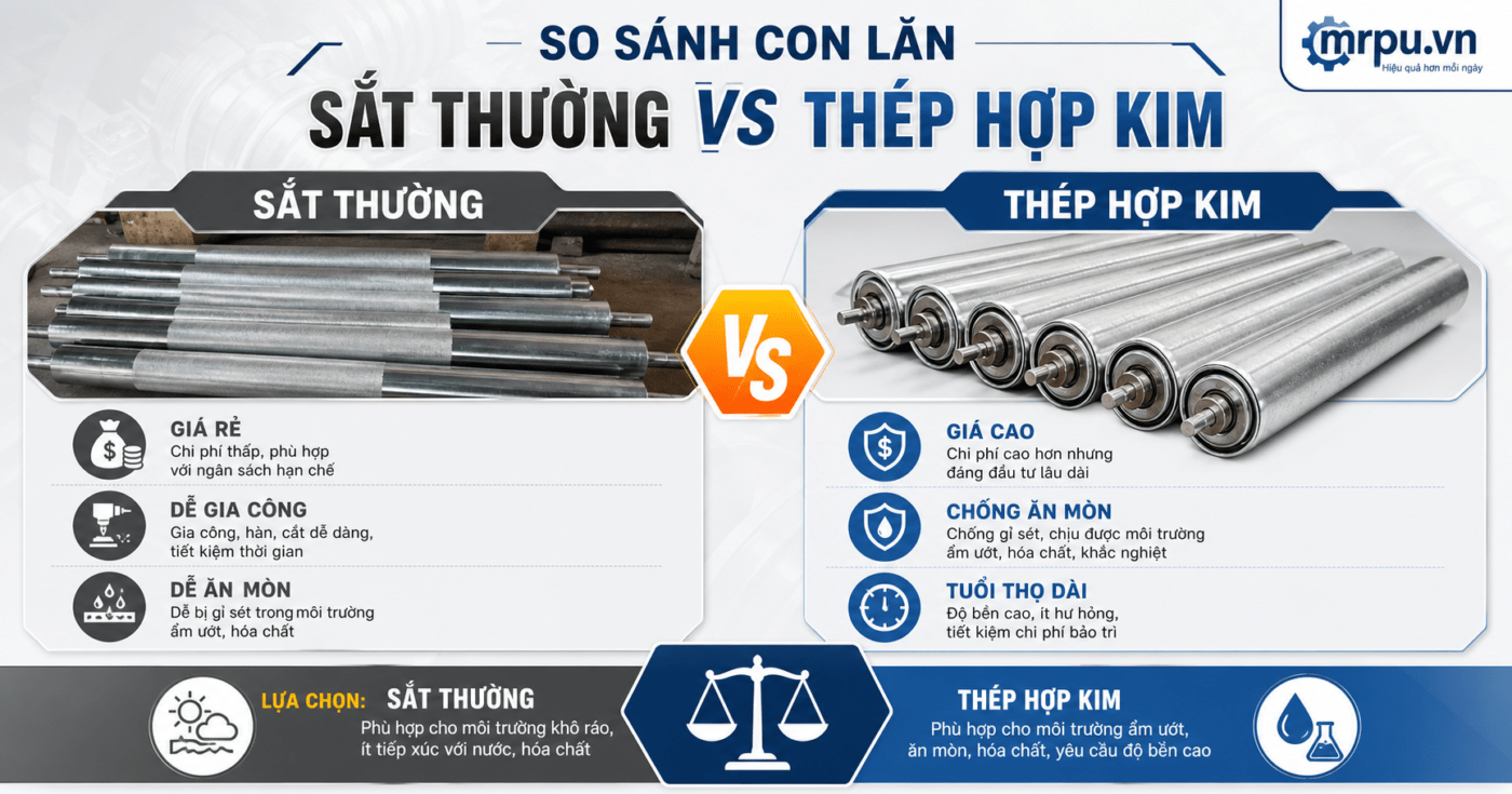 So sánh con lăn sắt thường và con lăn thép hợp kim trong môi trường ăn mòn công nghiệp nặng 1 So sánh con lăn sắt thường và con lăn thép hợp kim trong môi trường ăn mòn công nghiệp nặng